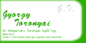 gyorgy toronyai business card